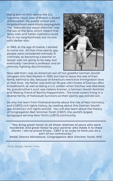 book back cover -My Life As a Son, by Rick Landman 